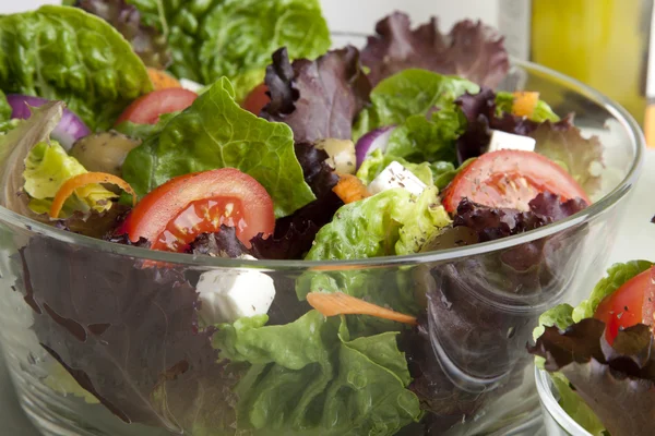 Salad in Glass Bowl — Stock Photo, Image