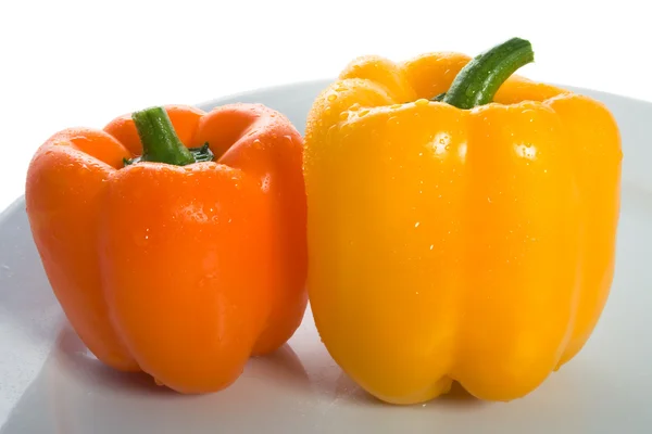 Two Peppers on a Plate — Stock Photo, Image