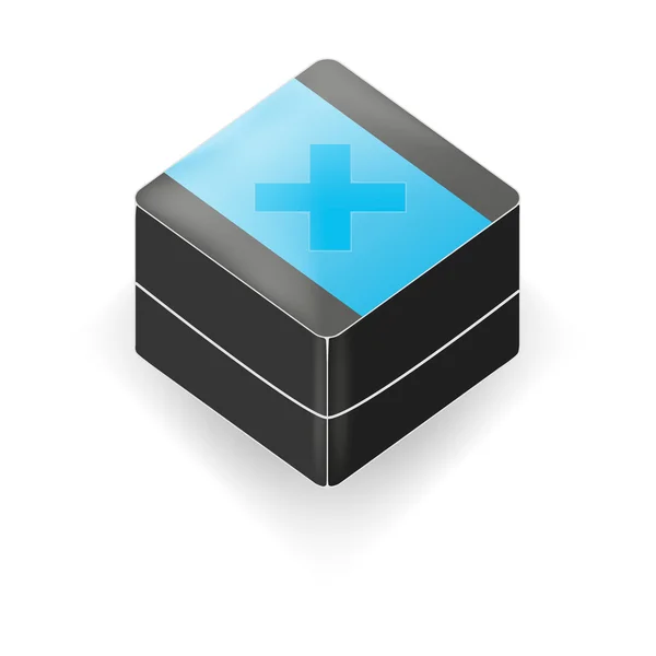 Black 3d cube — Stock Vector