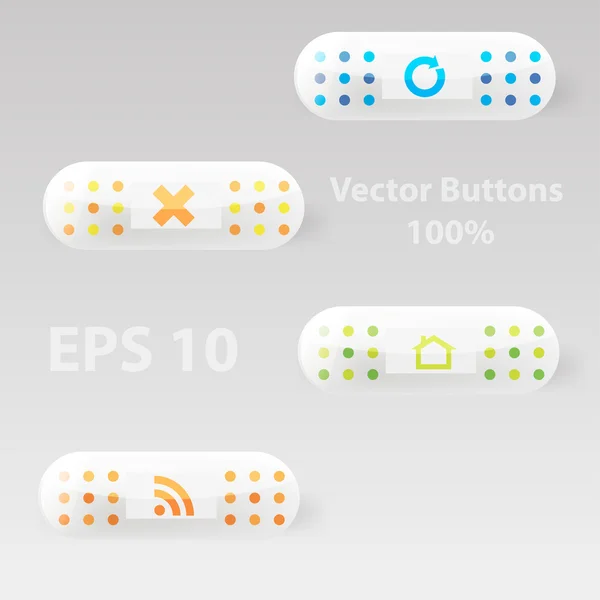 Icono con botón blanco — Vector de stock
