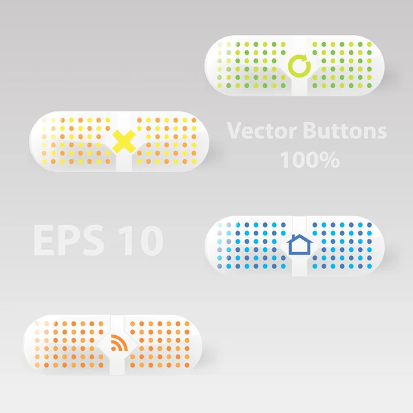 Icône avec bouton blanc — Image vectorielle