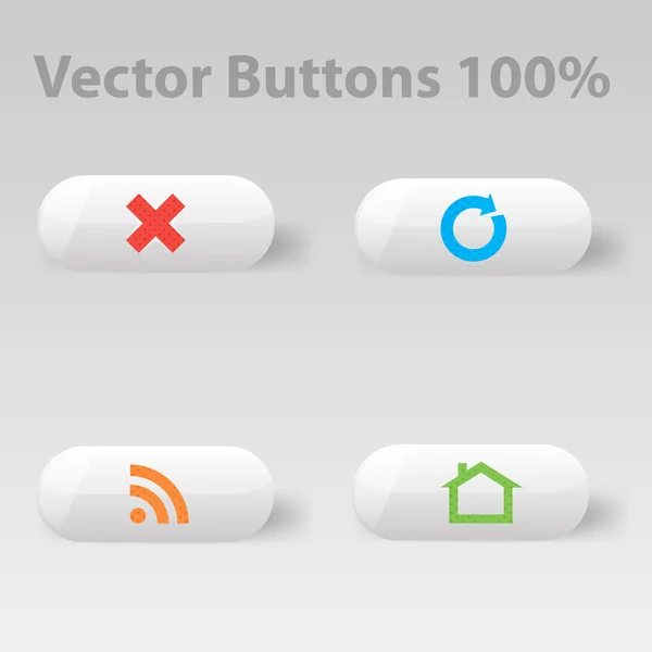 Fehér gomb ikon — Stock Vector