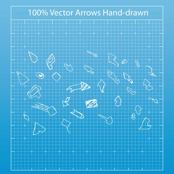 Egy kézzel rajzolt nyilak — Stock Vector