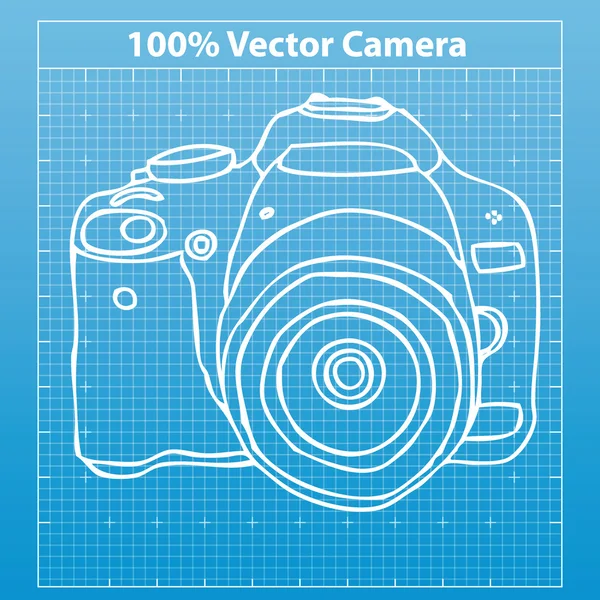 Handgezeichnete Kamera — Stockvektor