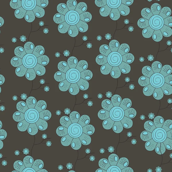 Florales nahtloses Muster mit handgezeichneten Blumen — Stockvektor