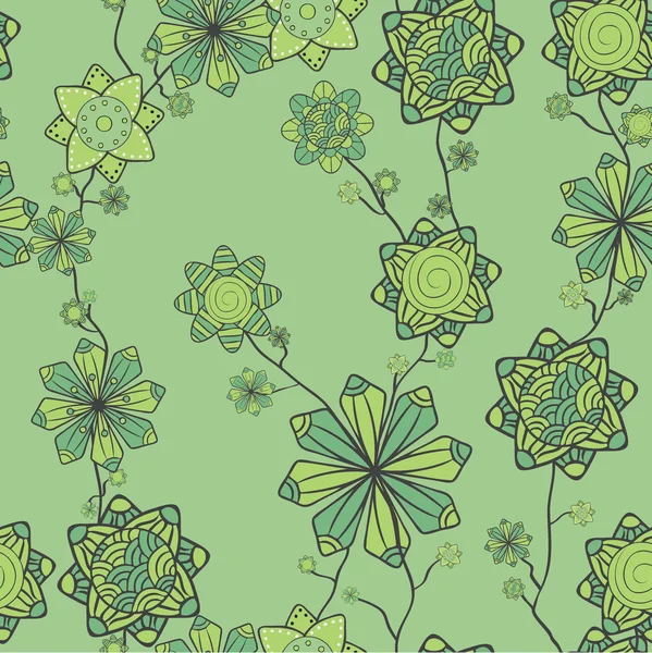 Patrón sin costura floral con flores dibujadas a mano — Archivo Imágenes Vectoriales