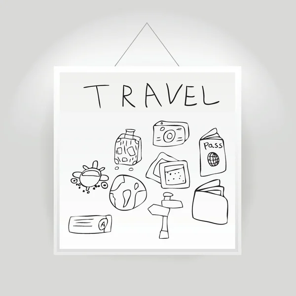 Serii Pure | strony ikona ciągnione podróży, wakacje, wycieczki — Wektor stockowy