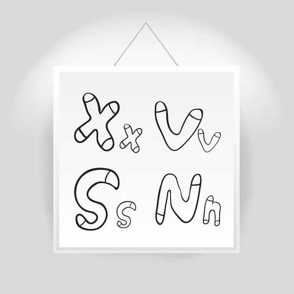 Hand drawn alphabet font — Stock Vector
