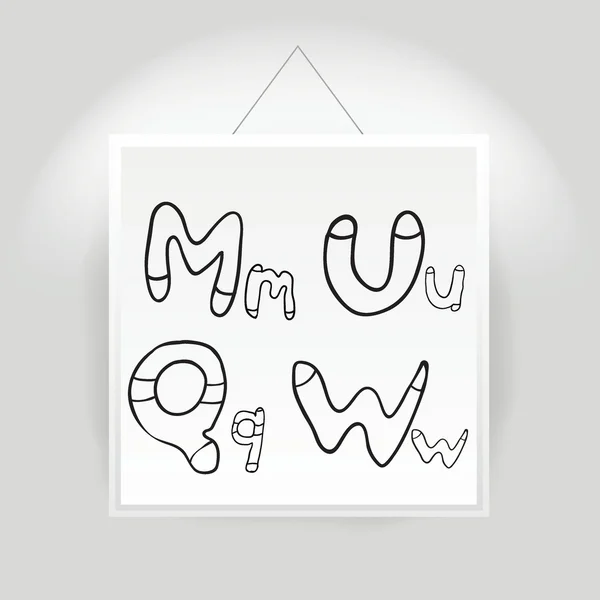 stock vector Hand drawn alphabet font