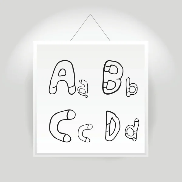 Fonte do alfabeto desenhada à mão — Vetor de Stock