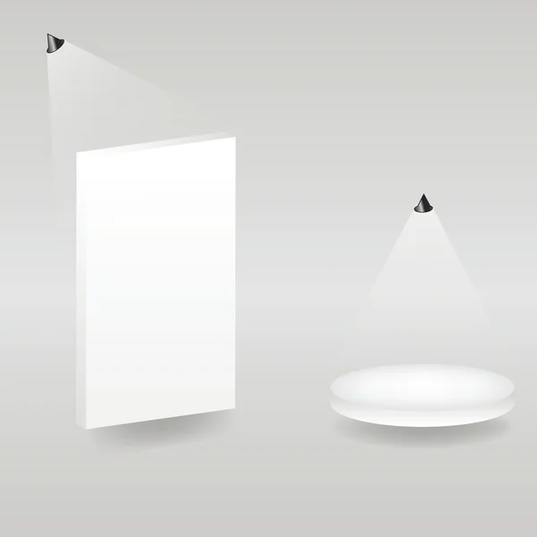 Scène lumineuse avec projecteurs — Image vectorielle