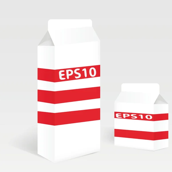 Két tej karton csomagolás üres fehér: Vector Version — Stock Vector