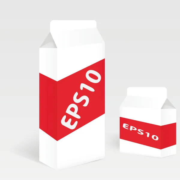 Two Milk Carton Packages Blank White: Vector Version — Stock Vector