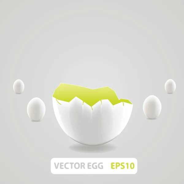 Concepto de huevo roto marrón. Vector — Vector de stock