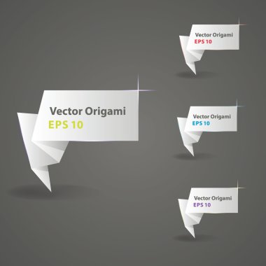 Origami kağıt afiş tasarım vektör. EPS 10