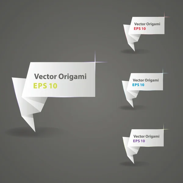 Banderas de papel de origami vectorial para el diseño. eps 10 — Archivo Imágenes Vectoriales