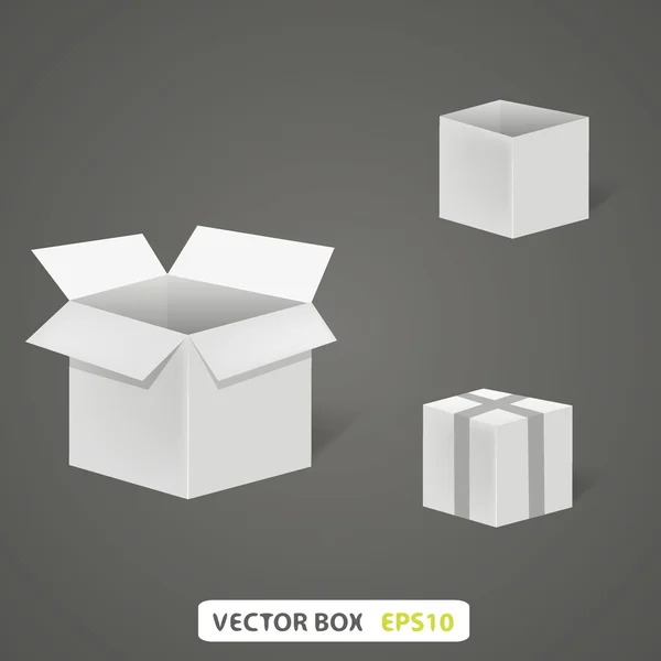 Lege doos op een grijze achtergrond. Een vector illustratie — Stockvector