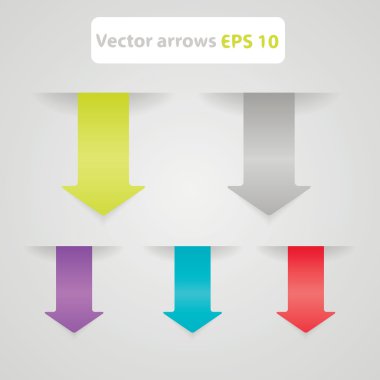 Set vector arrows in the form of paper stickers clipart