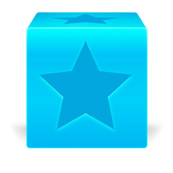 Cubo azul —  Vetores de Stock