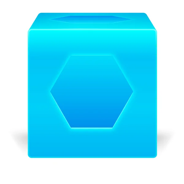 Синий куб — стоковый вектор