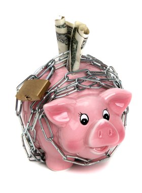 Pink piggy bank clipart