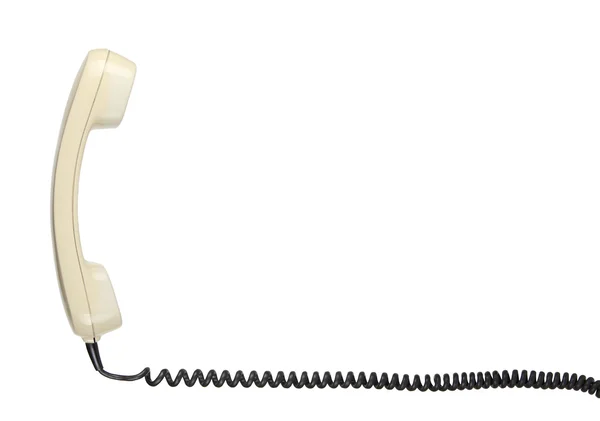 Auricular de telefone antigo com cabo helicoidal — Fotografia de Stock