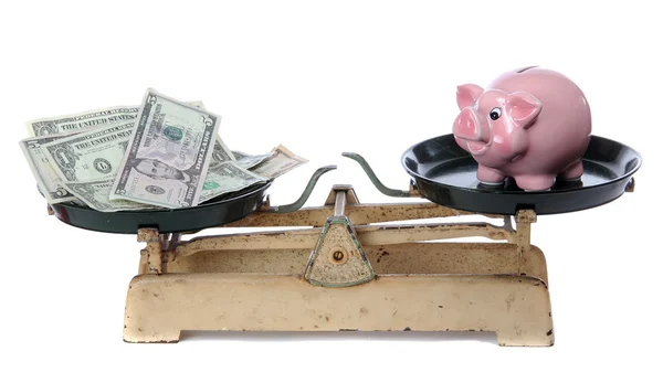 美元和猪存钱罐 — 图库照片