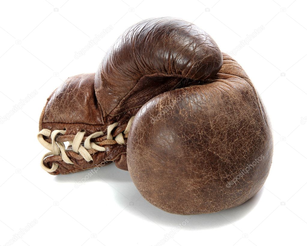 Old brown boxing glove