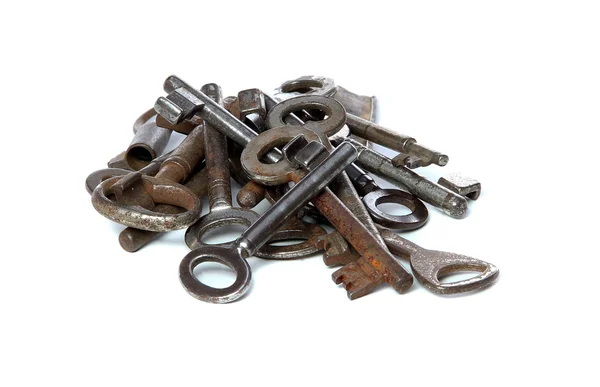 Grande quantidade de chaves enferrujadas velhas — Fotografia de Stock
