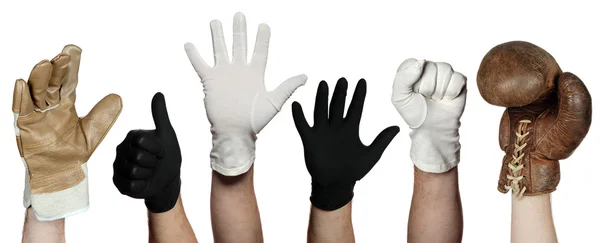 Concept of different gloves — Stock Photo, Image