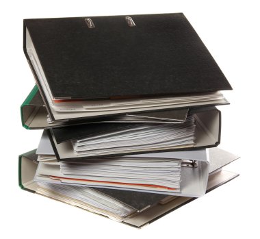 Stack of folders as symbol for lot of work clipart