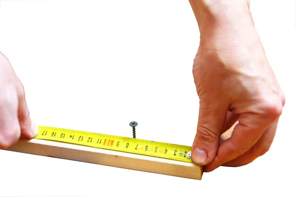 Measurement by means of a roulette — Stock Photo, Image