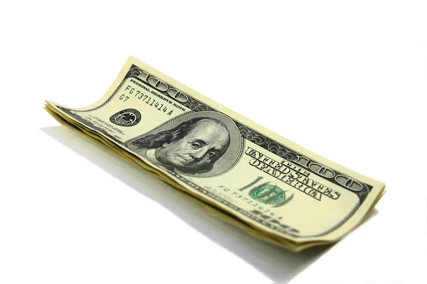 Dollar pengar på vit dackground — Stockfoto
