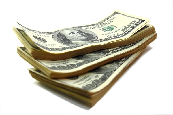 Dollar pengar på vit dackground Stockbild