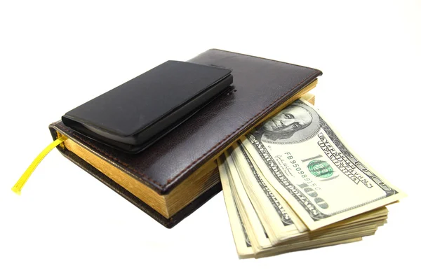 Calculator,book and money — Stock Photo, Image