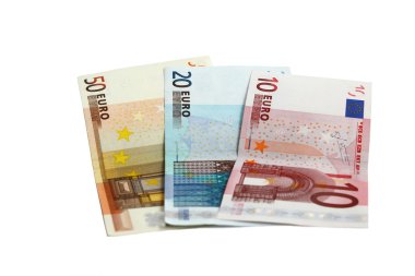 Beyaz arka plan üzerinde Euro para