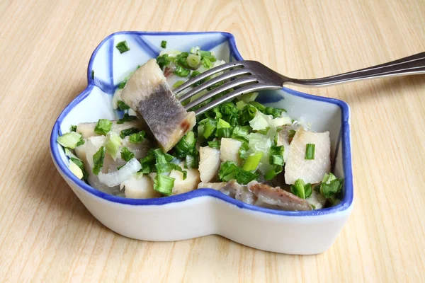 Herring salad with onion — Stockfoto