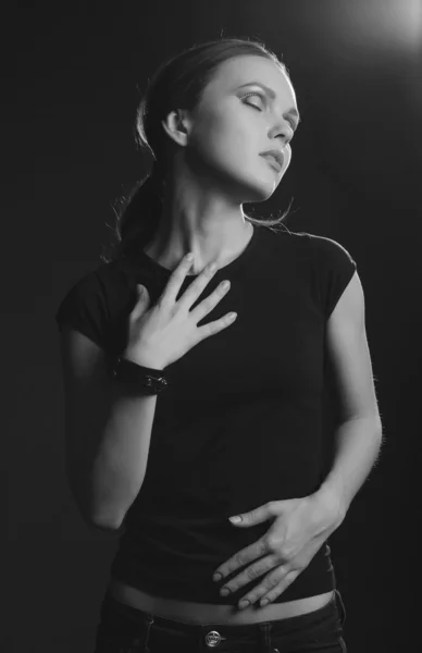 stock image Abstract portrait of dreamy woman.