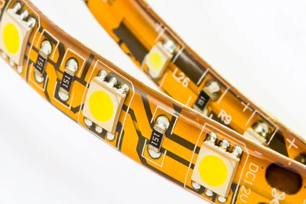 Tiras com LEDs SMD de 3 chips e 1 chips — Fotografia de Stock