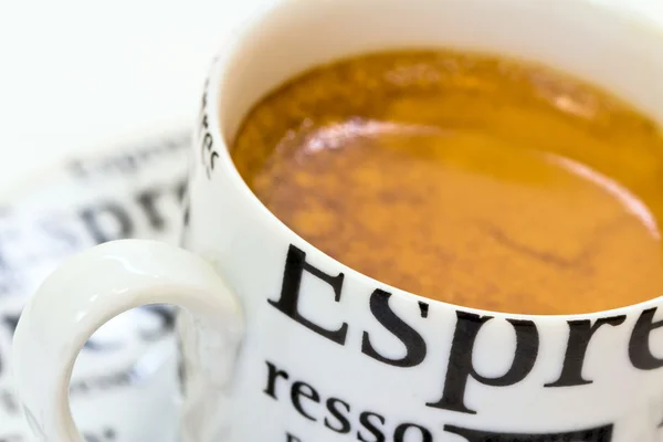 Fresh golden crema of espresso coffee — Stock Photo, Image