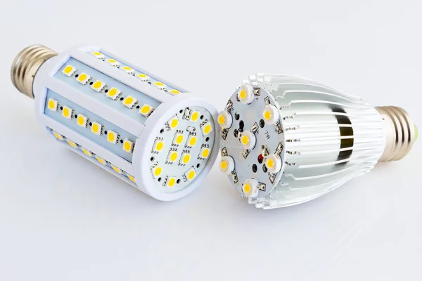 stock image LED light bulbs compare with different SMD chips