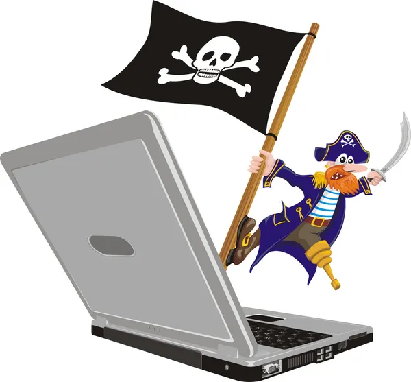 海賊コンピューター — ストックベクタ