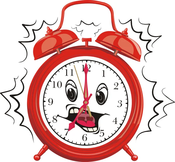 Czerwony alarm clock - nadszedł czas, aby wstać — Wektor stockowy