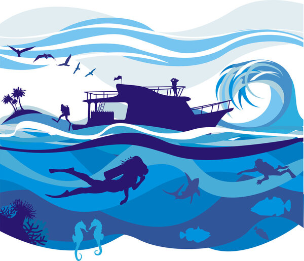 Дайвинг в открытом море
