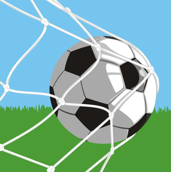 Balle dans le but - football — Image vectorielle
