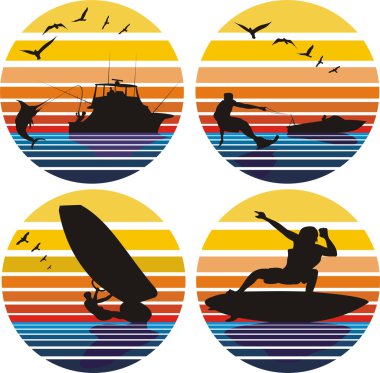 Water sports and leisure clipart