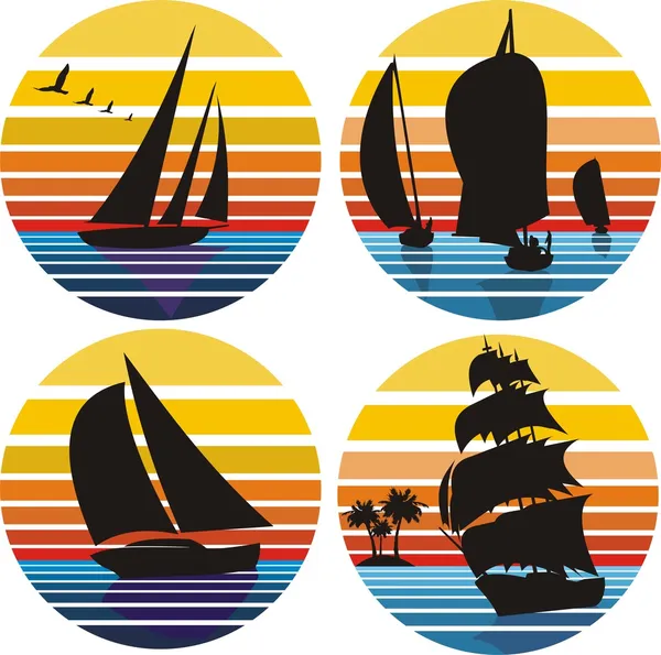 Yachting, vela, aventura — Vetor de Stock