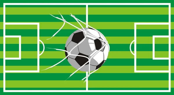 Fotbollsplan - skott på mål — Stock vektor