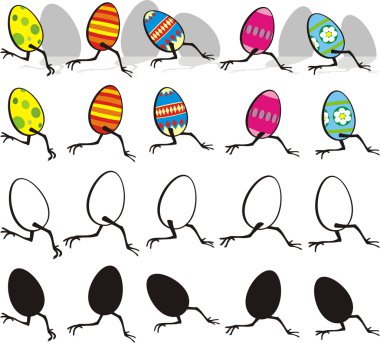 Runaway easter eggs clipart