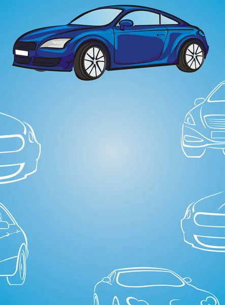 Bil bakgrund - i blått — Stock vektor
